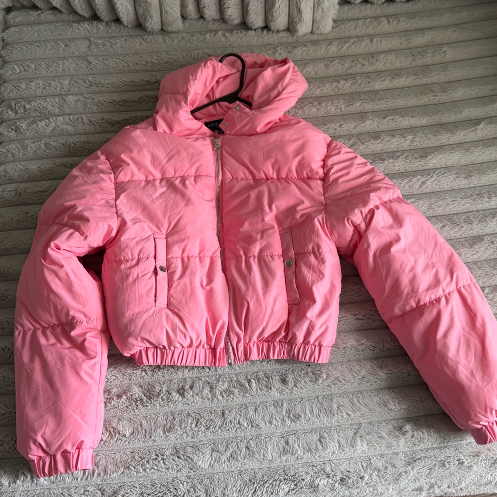 Love Tree Vibrant Pink Puffer Jacket